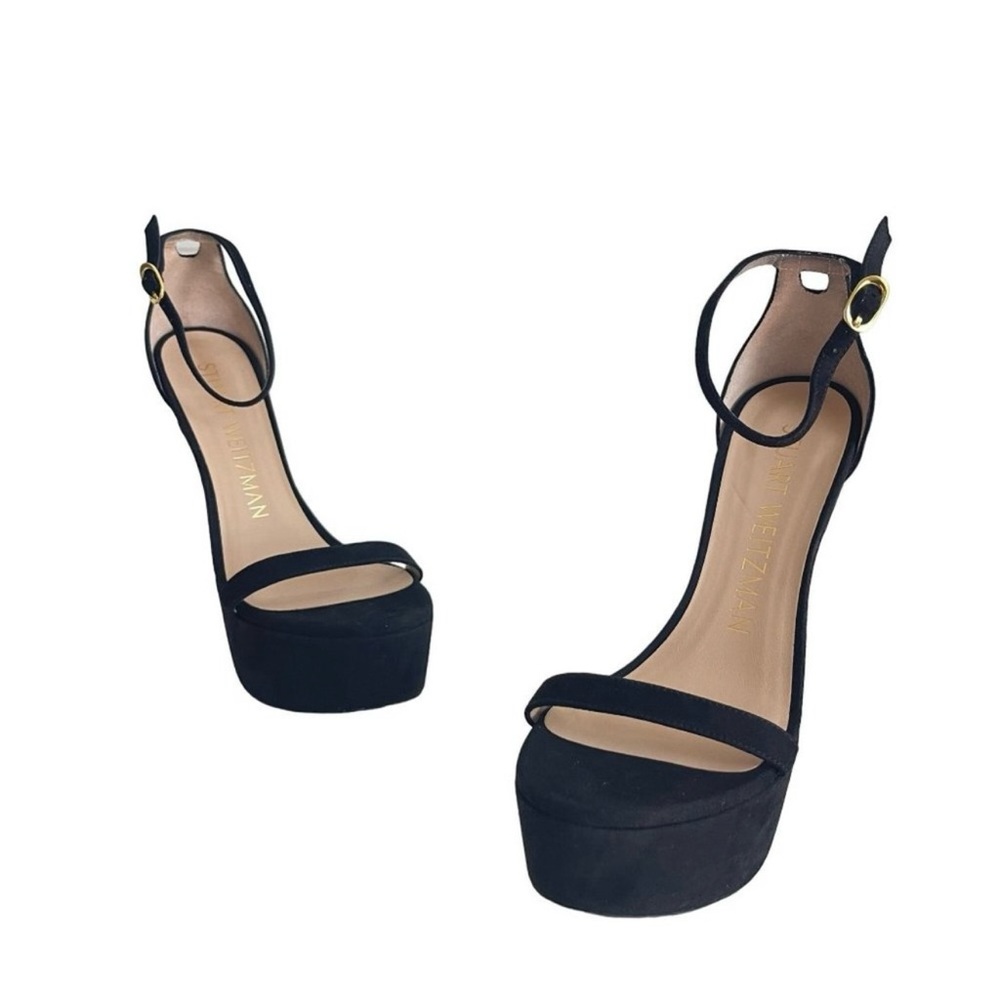 Stuart Weitzman Nudist Black Suede Hollywood Pump Heel, Size 7 Worn Once